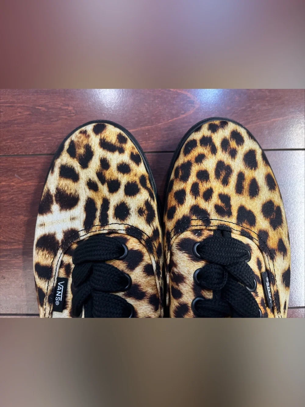Womens 7.5 Vans Authentic Lowpro Leopard Print Low Top Shoe Sneaker New HALF BOX